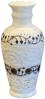 White Marble Flower Vase Handcrafted Stone Inlay work Decorative Wedding DIY Vases