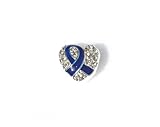 Blue Ribbon Heart Shaped Charm with Crystals Buy 1 Give 1