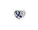 Blue Ribbon Heart Shaped Charm with Crystals Buy 1 Give 1 -- 2 Charms for only $9.99