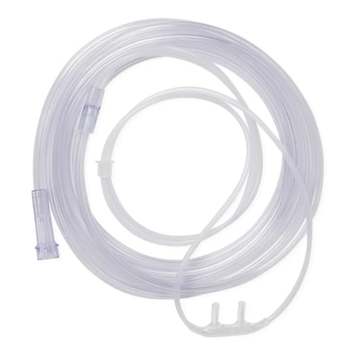 Medline Soft-Touch Nasal Oxygen Cannula, 7' Tubing, Standard Connector, 50-Pack