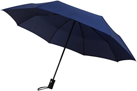 YING YING FS Automatic Travel Windproof Umbrella Auto Open and Close Compact Umbrellas 8 Rib For Rain/Snow (Navy Blue)