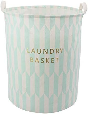 Homele 19.7" Large Collapsible Laundry Hamper with Handles, Waterproof Dirty Clothes Laundry Basket, Round Nursery Hamper Foldable Bin Storage Basket Organizer Kids Baby Toy Collection (Green)