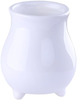 Greencherry(TM) White Mini Jar Censer Bottle Shape Modern Style Three Feet Ceramic Succulent Planters / Flower Pots