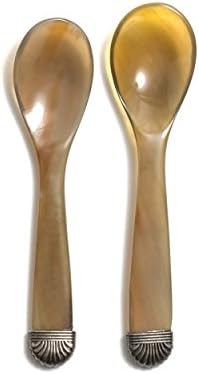 Buffalo Horn Caviar Spoon by California Caviar Company - Sterling Silver Handle Inlay and Gift Box (2)