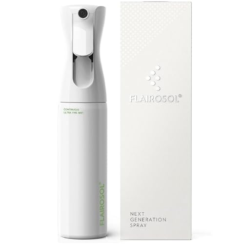 FLAIROSOL A Original Plant Spray Bottle for Outdoor Use, 0.3mm Fine Mist, Continuous Spray Bottles, Patented Technology, 300ml (White with Green Letters)