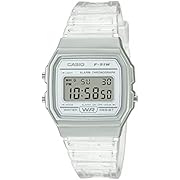 Casio Quartz Watch with Resin Strap, Clear, 20 (Model: F-91WS-7CF)