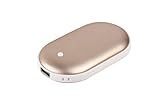 EINSKEY Rechargeable Hand Warmer Power Bank 5200mAh Portable Double-sided Pocket Electric Hand Warmer Heater USB Mobile External Back Up Battery Charger Fully Compatible Best Gift (Gold)