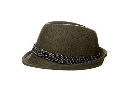 Alpine Holiday Oktoberfest Wool Bavarian Fedora Hat - Green - Medium (7 to 7 1/8)