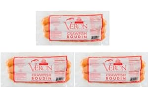 CREOLE FOODS Veron Crawfish Boudin (Pack Of 3) - Authentic Cajun Delight, Authentic Louisiana Cajun Boudin - Perfect Spice and Flavor to Every Bite - Perfect for Grilling and Frying, Geaux Eat More Boudin