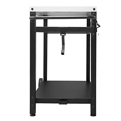 Audessy DoubleShelf Movable Outdoor Grill Cart Table with 2 Wheels, 4