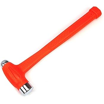 XtremepowerUS 32oz Dead Blow Hammer Dual Head 2lbs Ball Peen Blow Striking Flat Pein Non-Slip Handle, Orange
