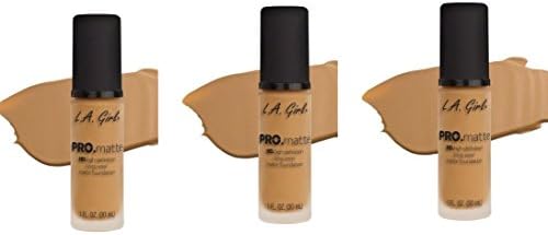 [ TRENDING PACK OF 3] L.A. GIRL Pro.Matte Foundation Long-Wearing #GLM676 LIGHT TAN