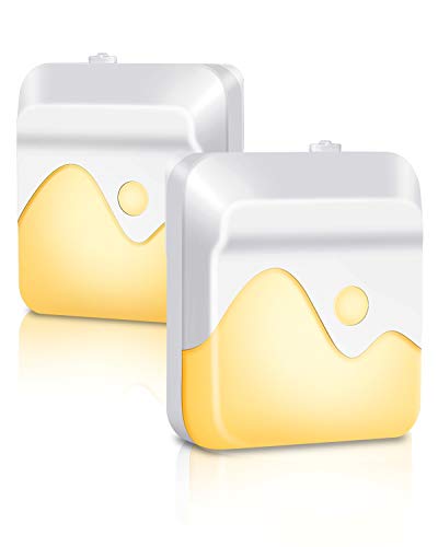 LED Night Light Warm White Dimmable- BEYYON Plug in Night Light with Dusk to Dawn Light Sensor for Kids, Baby, Bathroom, Bedroom, Hallway, Kitchen, Stairs (2 Pack)