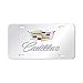 99 Carpro Stainless Steel License Plate Compatible for Cadillac Vehicle, Silver Front License Plate Covers with Chrome 3D Logo and Name for Cadillac