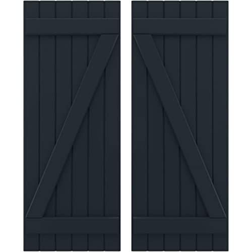 21"W x 68"H Americraft Six Board (2 Batten) Exterior Real Wood Joined Board-n-B…