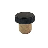 Jelinek Cork 19.5mm Agglomerated Tasting Cork with a Black Plastic Top [Bag of 50]