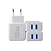[3Pack]EU Travel Adapter Dual Port USBEuropean Wall Charger 2.1A 5V, iPhone SE/6 /6/6 Plus, iPad Air 2 / Pro / mini 3, Galaxy S7 / S7 Edge/S6 /S6Edge/Edge+,Note 5,LG G5[White]