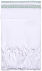 Nine Space Soft Terry Turkish Fouta Hand Towel, 35-Inch by 19.5-Inch, Green