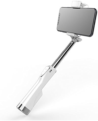 Kebaina Bluetooth Selfie Stick Adjustable Self-portrait 270°Rotation with Led Fill Light and Mirror for Apple iPhone IOS Samsung Galaxy Android and Other Mobile Phone,White