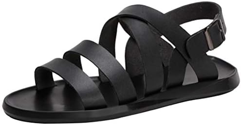 pingxiangxianxiaojudouerton Men's Sandals Leather Studded Open Toe Breathable Beach Shoes Casual Non-Slip Slippers