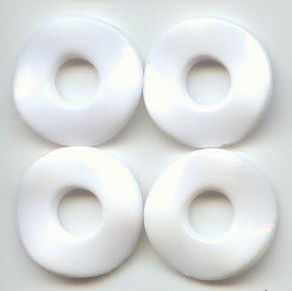 WHITE 2X25MM WAVY DISC BEADS - Lot of 12