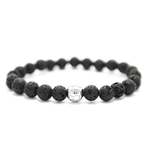 Soccer/Football Charm Bracelet Men Nature Stone Beads Bracelet Pulseira Masculina Sport Jewelry Mbr170288