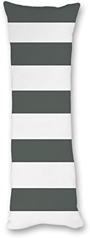 Yiuejiu Grey And White Stripe Pattern Body Pillow Cover Decorative Pillowcase 20x54 Inch