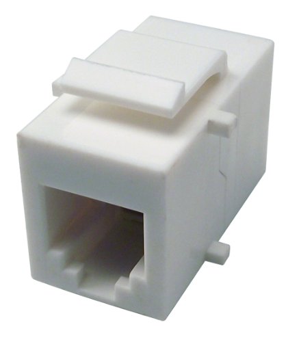 Shaxon BM303W-IC6-B, Category 3 Keystone Modular Feed Through Coupler, RJ12-RJ12 - White