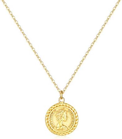 BENEIGE Gold Coin Pendant Necklace 14K 