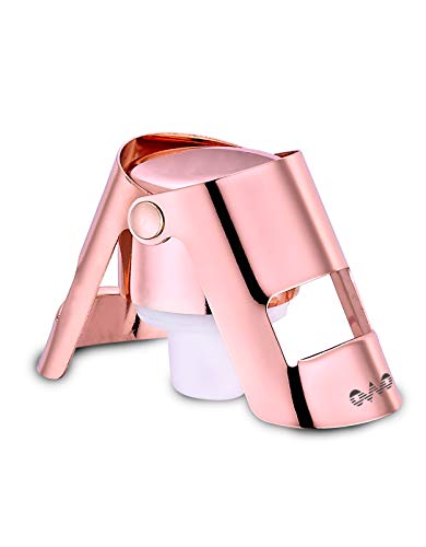 OWO Champagne Stopper, Stainless Steel Bottle Plug Sealer for Sparkling Wine, Superior Leak-Proof Bubble Retaining Saver, No Sharp Edge, No Spill, Fizz Saver, Passed Press Test (Rose Gold) - Thumbnail 4