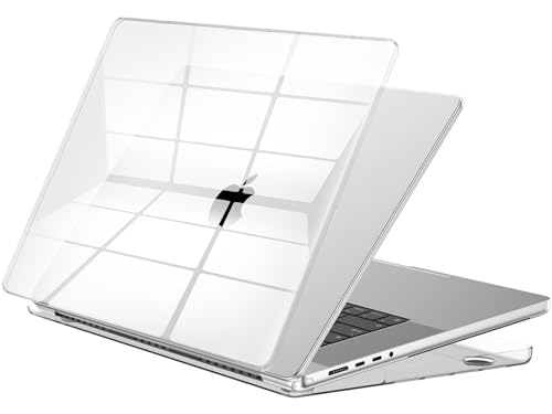 EooCoo Hard Case Clear Compatible with MacBook Pro 16 inch Case M4 A3403 A3186 M3 A2991 2024 2023 2022 2021 Model M2 A2780 M1 A2485 Pro Max, Crystal