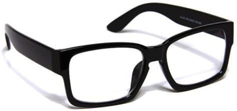 Pofs Nerd Square Eyeglasses Rectangular Men Women Vintage Fashion Style,Black