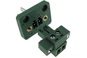 2-Pin 3.81mm Screw Terminal Block Plug Shrouded Flange - Panel Mount - Pack of 2