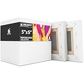 LWR CRAFTS Stretched Canvas 5" X 5" Pack of 6