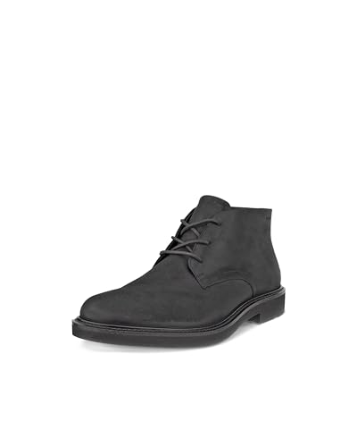 ECCO Men's London Lace Up Waterproof Chukka Boot, BLACK NUBUCK, 7-7.5