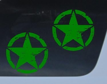 GET 2 Oscar Mike GREEN 5x5 inch vinyl decal distressed star car truck window