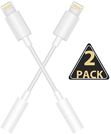 iPhone 7/7Plus Adapter Headphone Jack 2 Pack, [4th Generation HD] Apple Adapter Cable to 3.5mm Headphone Jack Adapter iPhone 7/7 Plus Accessories (ios 10.3) (White)