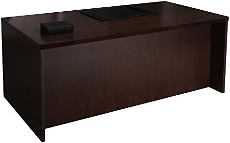 Set of 1, Straight Front Desk (66") Dimensions: 66"W x 30"D x 29.38"H Weight: 168 Lbs w/Full Height Modesty Panels - Espresso Veneer