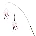 Pawaboo Feather Teaser Cat Toy, Interactive Feather Wand Cat Toy Flying Feather Cat Catcher with Extra Long 31.5