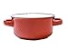 ECODECO Baking Serving Ceramic Red 16 Oz Soup Bowls with Handles - Set of Four - Stoneware Chowder Bisque Pot Pie Crocks