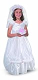 Melissa & Doug Bride Role Play Costume Set (3 pcs) - Gown, Veil, Bouquet