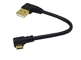 SinLoon Micro USB Cable 90 Degree Right Angle Gold Plated 5 Pin Micro USB Male Cable to USB 2.0 Syncing Data Charge Cable,SinLoon Hi-Speed Cable (Black 6 inch)
