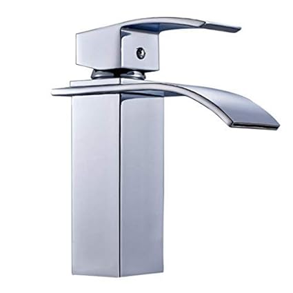 ALTON Brass Waterfall Single Lever Basin Mixer/Hot & Cold Wash Basin Tap/Bathroom Faucet (Chrome)