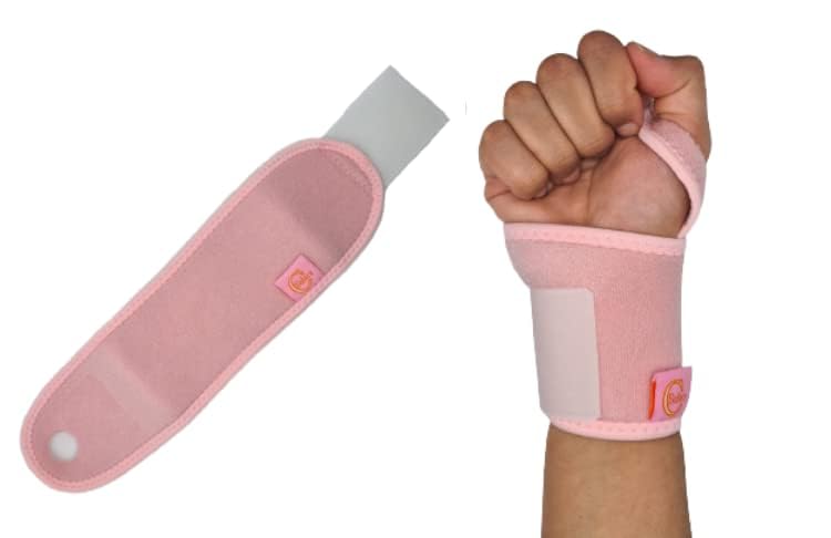 PEDIMEND 2Pack Version Profession Wrist Support Brace, Adjustable Wrist Strap Reversible Wrist Brace for Sports Protecting/Tendonitis Pain Relief/Carpal Tunnel/Arthritis, Right & Left (Pink)