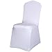 SINSSOWL Set of 100pc White Color Universal Size Polyester Spandex Banquet Wedding Party Decoration Stretch Dining Chair Covers-(Flat Bottom)
