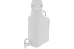 Foxx Life Sciences 1198H89EA EZgrip Autoclavable Polypropylene Space Saving Carboy with Leakproof Spigot, 83B VersaCap, 5L Capacity