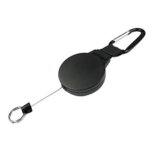 HeavyDuty Retractable Key Chain with 25 Inch Stainless Cable, 2 Pack