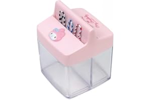 LENITH Cute Animal Faced Mymelody Paper Clip Dispenser Magnetic Lid Boxes with 6 Paper Clips Pink Rabbit