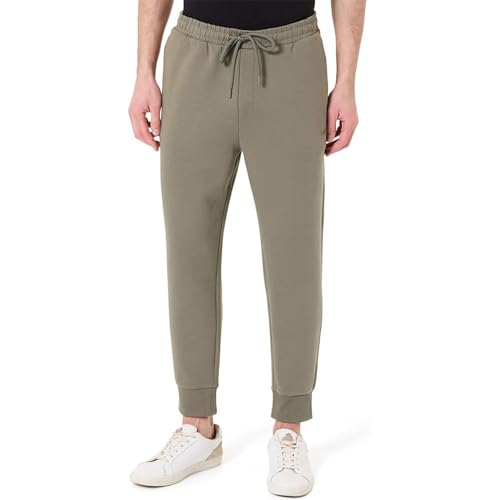 BOSS Mens Hadiko Stretch Cotton Logo Print Jogging Bottoms, Dark Beige 257, XL
