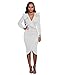 VERTTEE V Neck Ruffle Plain Bodycon Midi Tight Wrap Women's Party Dress Woman Dress Club Dress